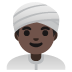 👳🏿‍♂️ man wearing turban: dark skin tone display on Google